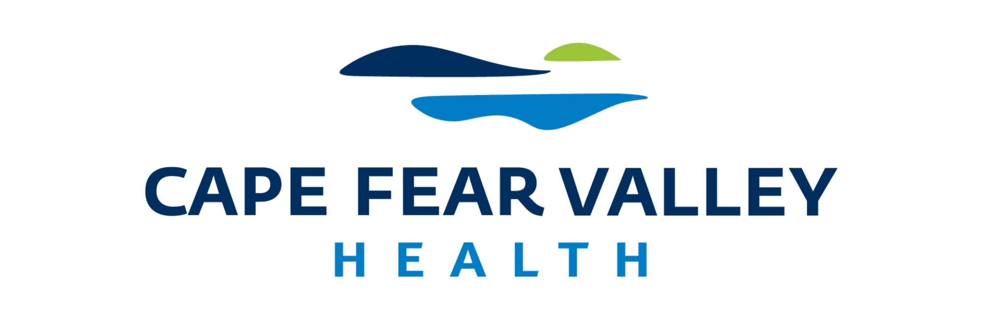 Cape Fear Valley Health logo, full color blue and green